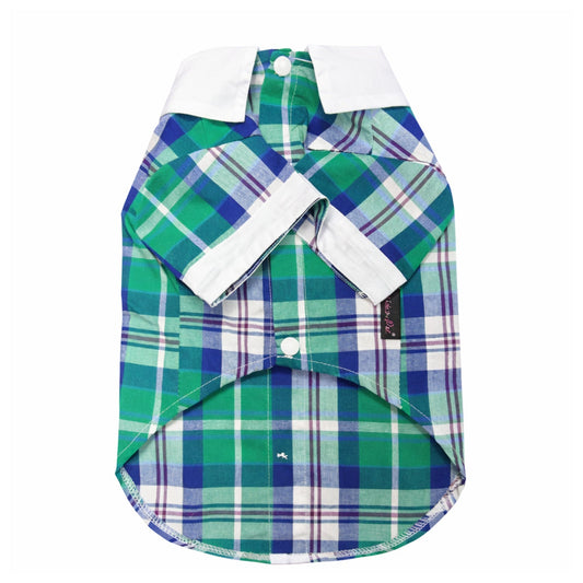 Parisian Pet ‘Plaid Pet Outfit’ Comfortable Dog & Cat Shirt Blue