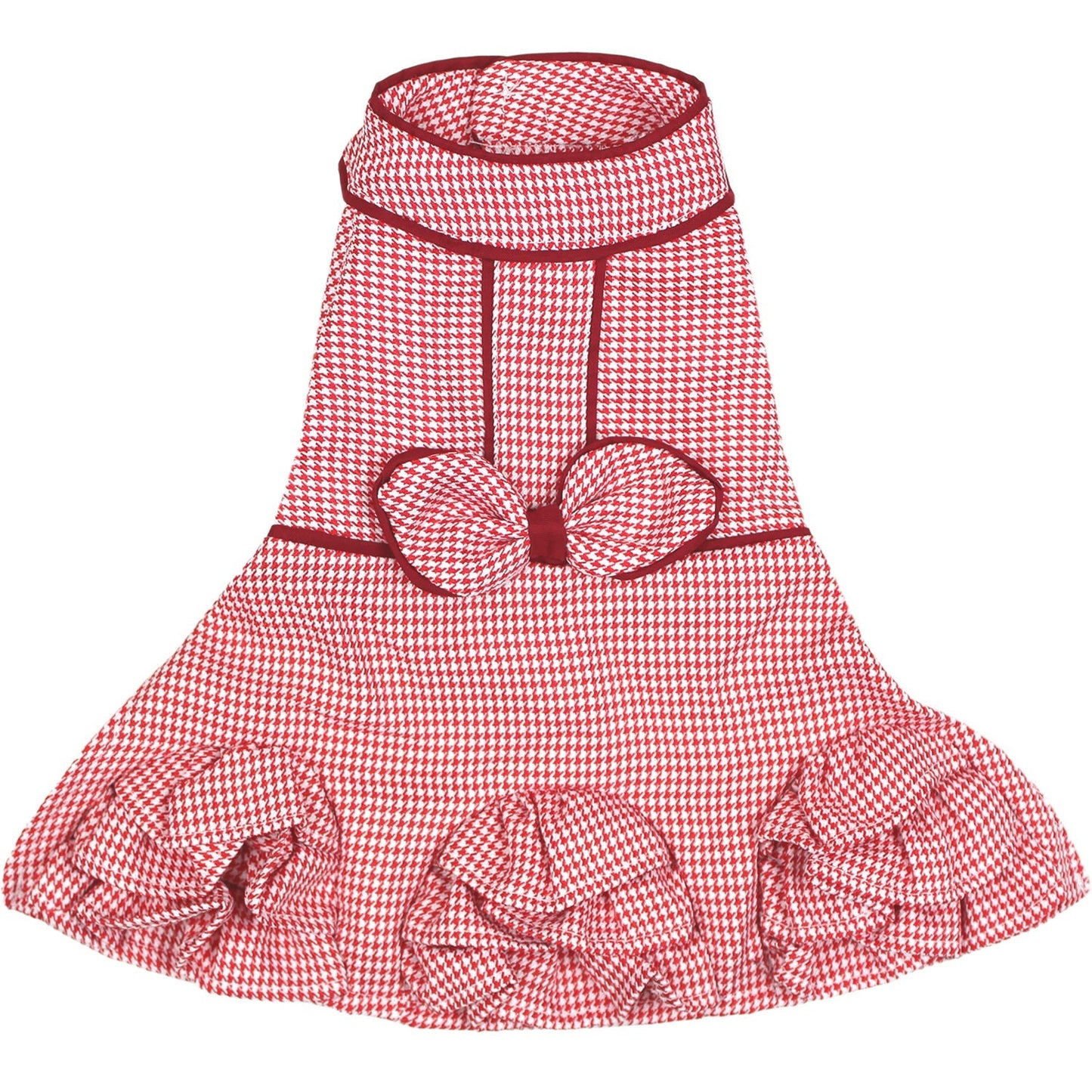 Parisian Pet ‘Houndstooth Dog Dress’ for Dogs & Cats Red & White