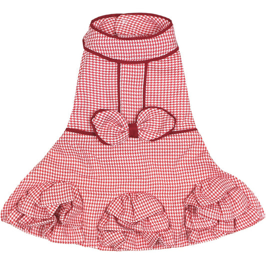 Parisian Pet ‘Houndstooth Dog Dress’ for Dogs & Cats Red & White